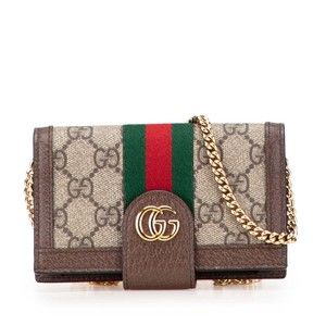 Pre-Loved Gucci GG Supreme Ophidia Iphone Case Wallet on Chain